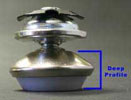 Deep profile snap on cap glide