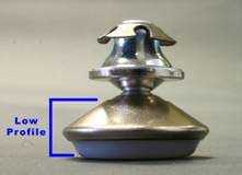 Low profile snap on cap glide